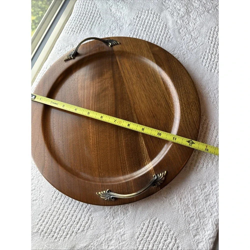 VTG Ozark Black Walnut Serving Plate with Handles 12